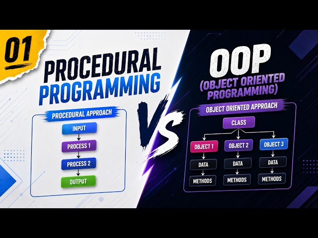 01. Procedural Programming vs OOP | Difference Between Procedural & Object-Oriented Programming