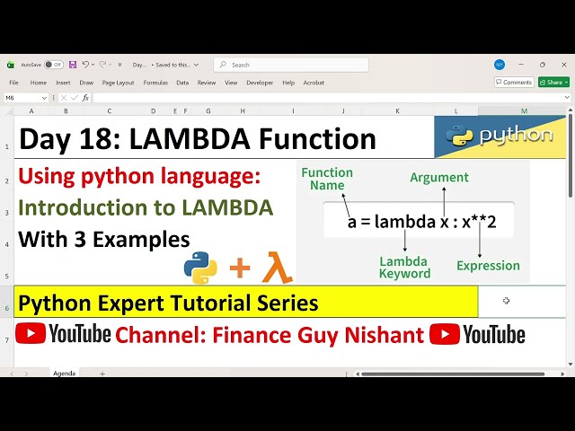Day 18: Lambda Function in Python with 3 Examples | Finance Guy Nishant