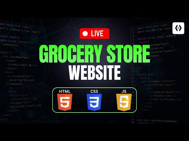 Build a Online Grocery Store Website | HTML CSS JavaScript Project for Beginners