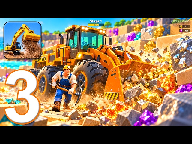 Bulldozer Master: Crush & Mine - Gameplay Walkthrough Part 3 - Stage 1 Completed (iOS, Android)