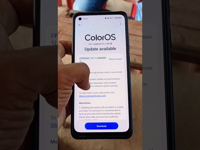 ColorOS 13.1 | Android 13 New Update is Available in OPPO A78🔥 #tech  #popular #shorts