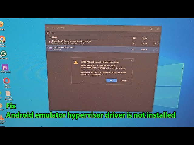 Install android emulator hypervisor driver for amd processors