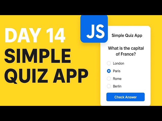 Simple JavaScript Quiz App | Objects, Loops & Event Handling