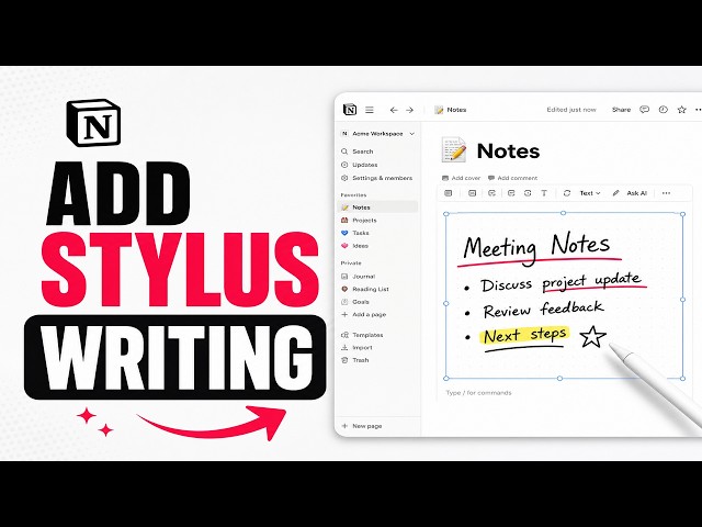 How to Add Stylus Writing to Notion (Step-by-Step Beginner Tutorial)