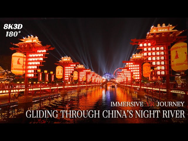 8K VR180 Night River Ride in China