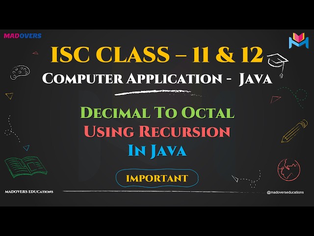 Decimal to Octal Using Recursion in Java | Step-by-Step Explanation 🚀