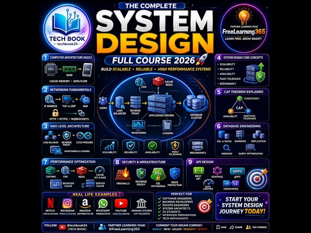 System Design Course 2026 🚀 | Scalability, DB, Load Balancers, Caching & Distributed Systems Explain