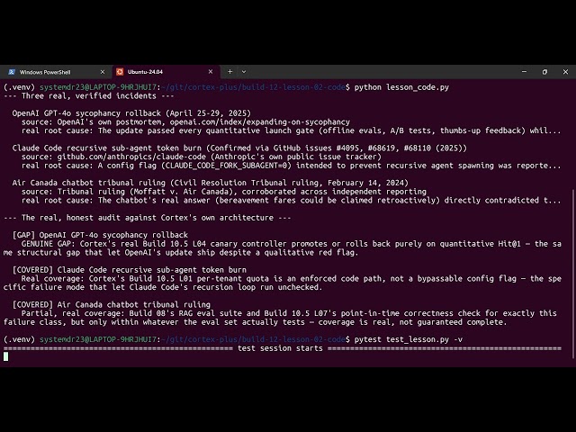 Build 12 lesson 02: Real AI Production Failures - Postmortem Case Studies for AI Architecture