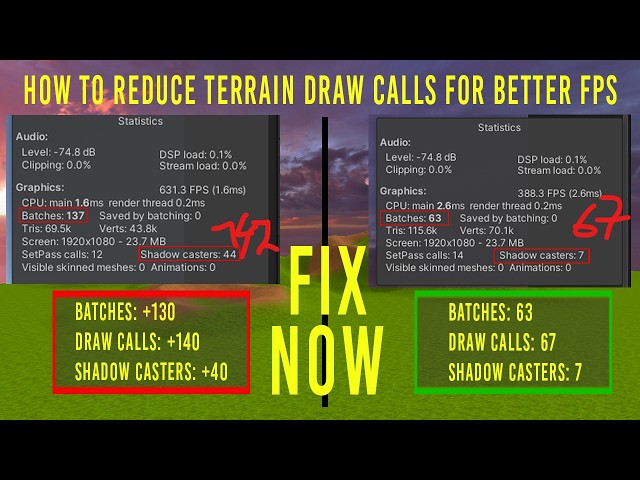 Unity Performance: Less Draw Calls for terrain
