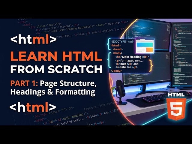 Learn HTML From Scratch – Part 1: Page Structure, Headings & Formatting