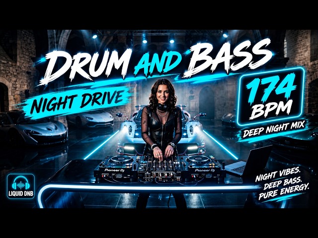 Drum and Bass Night Drive Deep Night Mix | 174 BPM Liquid DnB Pure Energy Continuous DJ Performance