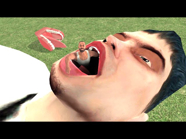 Franklin Fall in Giant NPC Deepest Mouth - INDIAN BIKE DRIVING 3D