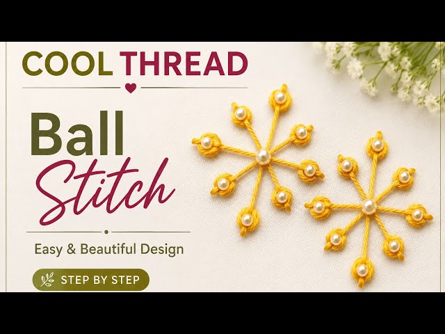 🪡 Beginner embroidery stitches| Ball stitch | Tamil | Malayalam 