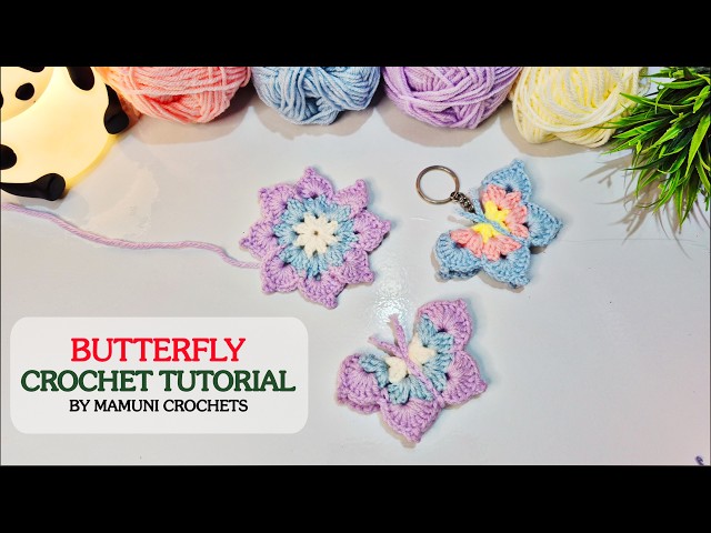 Cute Crochet Butterfly Keychain Tutorial | Easy & Cute Handmade Butterfly Keychain 🦋