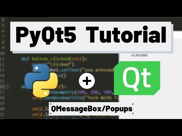 PyQt5 Tutorial - QMessageBox and Popup Windows