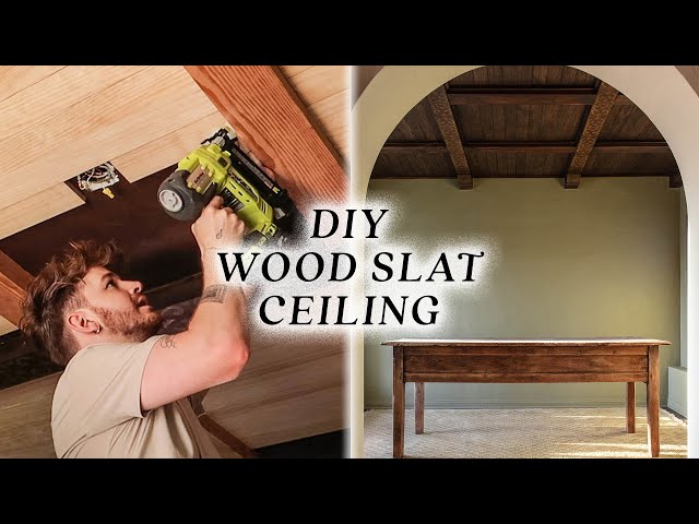 DIY Coffered Wood Slat Ceiling *EASIER THAN YOU THINK*