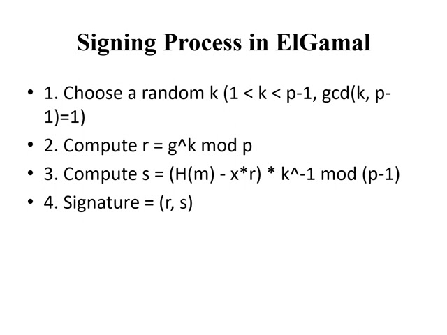 Elgamal Digital Signature Scheme