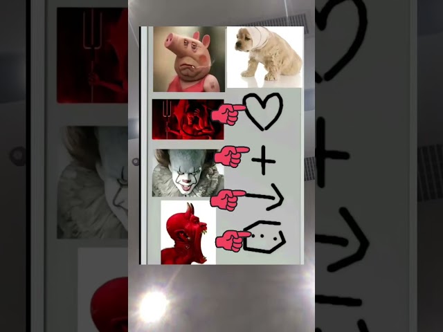 Solving a Picture Puzzle: Horror Icons and Cute Animals#puzzle #visualpuzzle