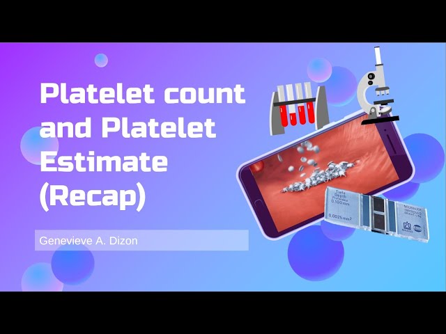 Platelet count and Platelet Estimate (Recap)