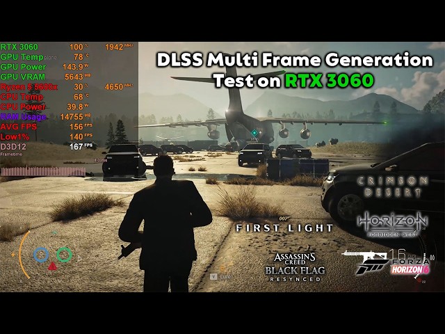 DLSS Multi Frame Generation on RTX 3060 FPS Test
