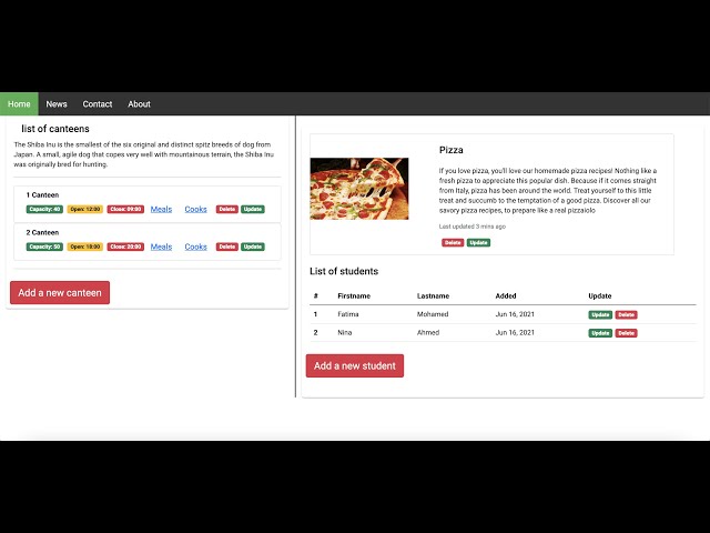 School Canteen project with Spring boot and Angular