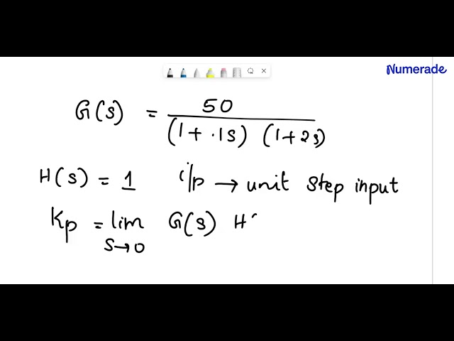 For a unity feedback system whose open-loop transfer function is given by 50 = S / (1 + 0.1s + 2s),…