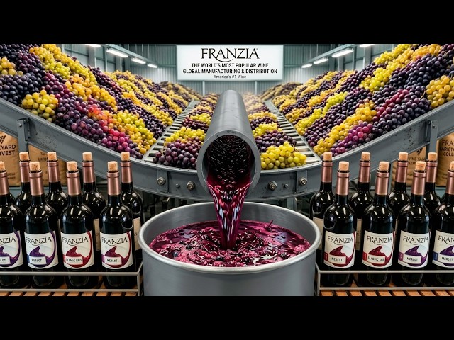 Inside the Factory Turning Millions of Fresh Grapes into Franzia Wine | Full Process
