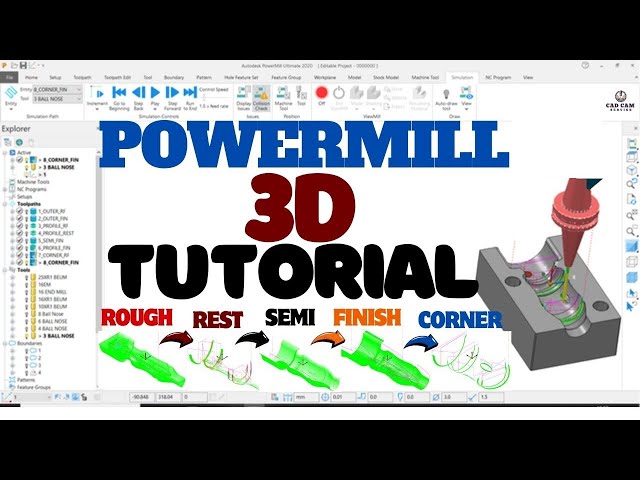 DELCAM POWERMILL TUTORIAL 3D VMC PROGRAMMING #powermill #delcam #programming   @CADCAM_SERVICE​