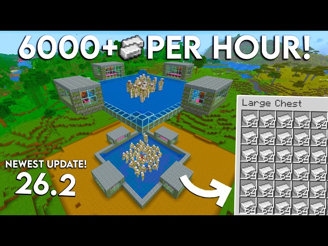 NEW UPDATED Minecraft Java 26.2 IRON FARM TUTORIAL | 6500 Iron Per Hour (Easy)
