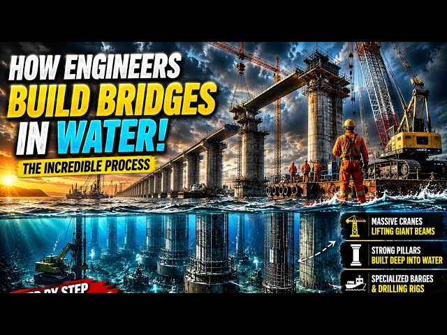 How engineers build bridges in water 🤔##viral #engineering #mindset #water #longvideo 