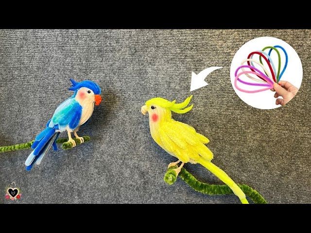 🐦DIY Animal🐦 How to make cute a Parrot with Pipe Cleaner ( Fuzzy Wire ) | Handmade S2