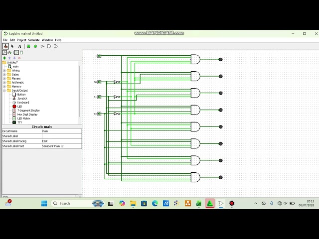 DEMUX(1:8),ENCODER DECIMAL KE BDC (10:4),DAN DECODER BCD KE DECIMAL (4:10)