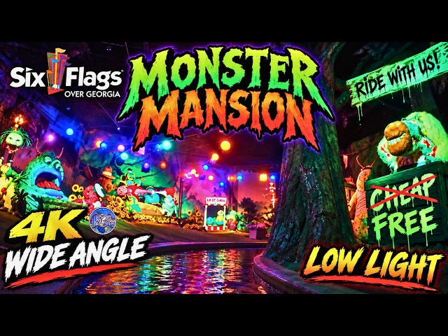 Six Flags Over Georgia l Monster Mansion Updated POV WIDE ANGLE Low Light l Dark Ride 2026