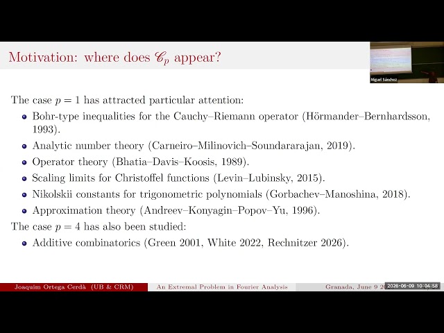 Joaquim Ortega Cerdá: An Extremal Problem in Fourier Analysis