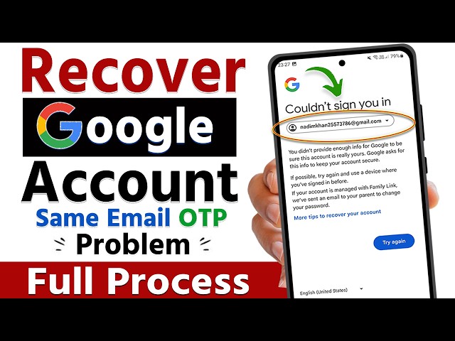 How to recover gmail account | Google couldn't sign you in | Gmail Account Recovery