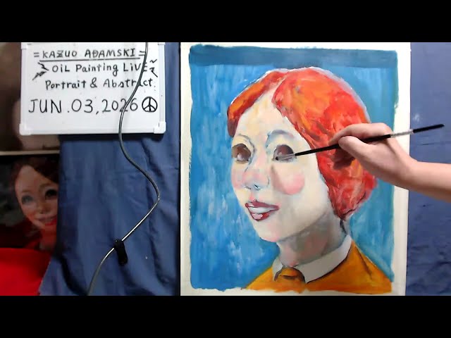 Oil painting  portrait day 2 [LIVE]--  "Contemporary art"