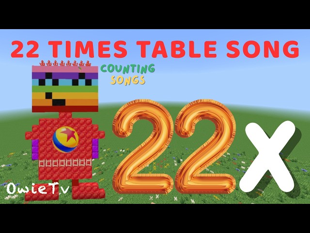 Canción de la tabla del 22 | Canción de multiplicación para niños | Canciones de conteo de Minecr...