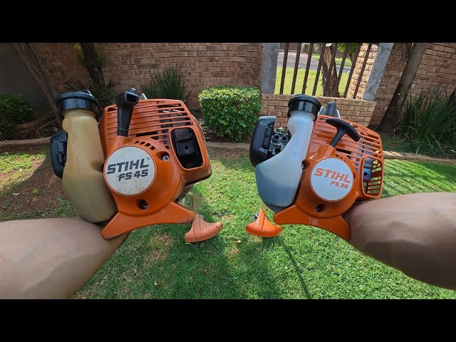 Is there even a difference? Stihl FS45 vs FS38 | Cold starting them both POV footage. 