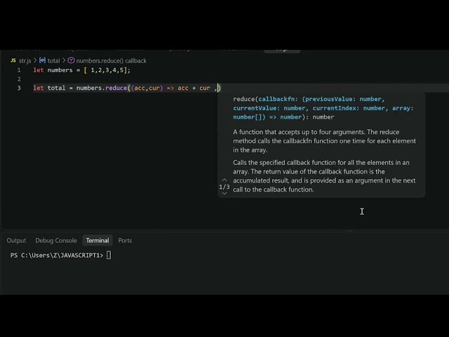 Reduce ( )method of JavaScript 