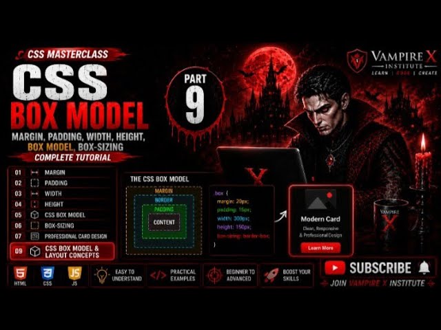 CSS Box Model Complete Tutorial | Margin, Padding, Width, Height, Box-Sizing | CSS Course Part 9