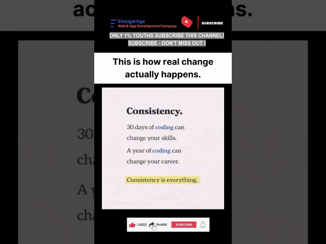 Subscribe 👍 | Real Change Happens with Daily Coding & Consistency #shorts #viral #youtubeshorts