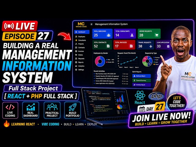 DAY 27 🔴 LIVE: Building a Real Management Information System with React + PHP | Vibe Coding 🚀
