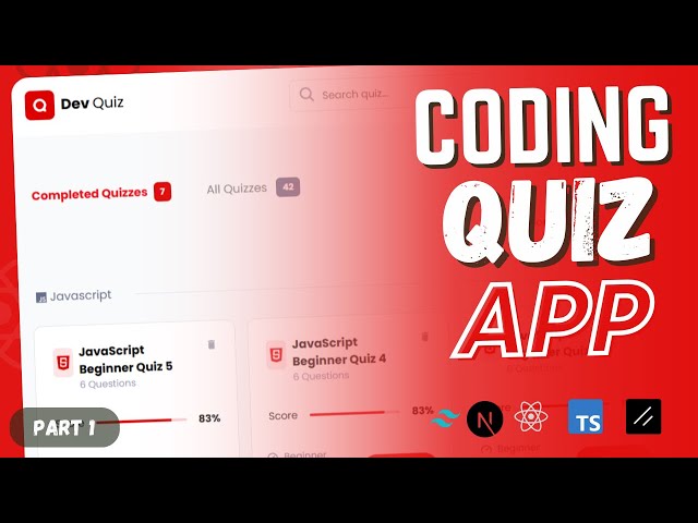 Build a Coding Quiz App Using React, Typescript, and Tailwind Css | Part 1