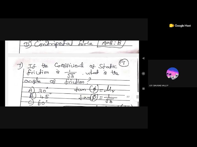 Mechanics Revision Class - UG TRB Maths 2