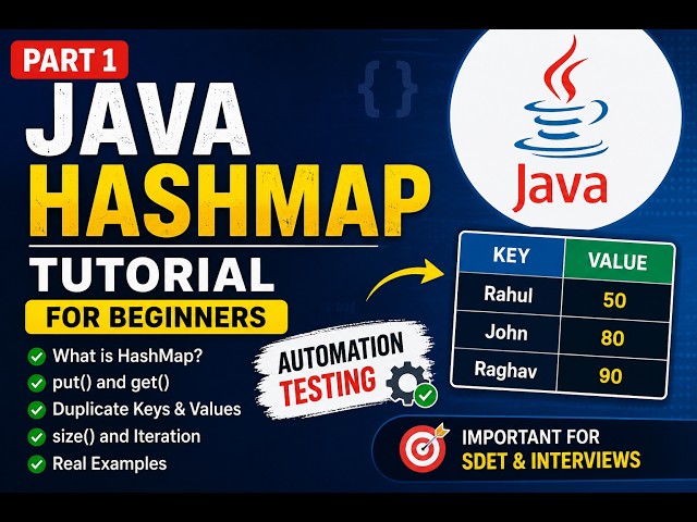 Java HashMap Tutorial Part 1 | Automation Testing  | Java Collections Framework