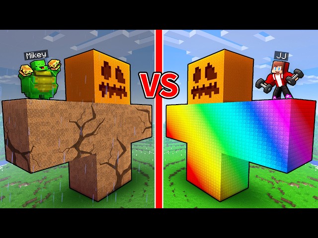 JJ and Mikey: POOR vs OP Golem Battle in Minecraft!
