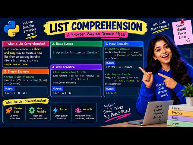 Python List Comprehension Explained from Scratch | Complete Beginner Tutorial 🐍