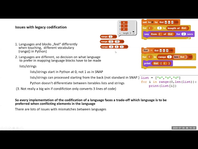 Snap!Con 2020: From Snap! to Python via Codification - Workshop by Matthias Kim
