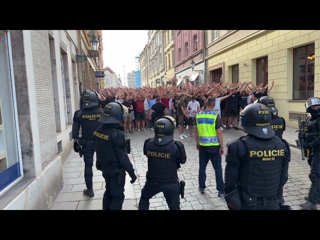 POCHOD FANOUŠKŮ CRVENA ZVEZDA BĚLEHRAD V PLZNI