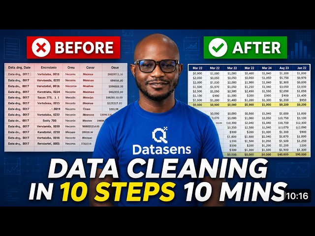 DATA CLEANING IN 10 STEP IN 10 MINS😊✅